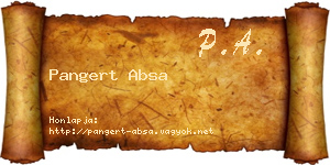Pangert Absa névjegykártya